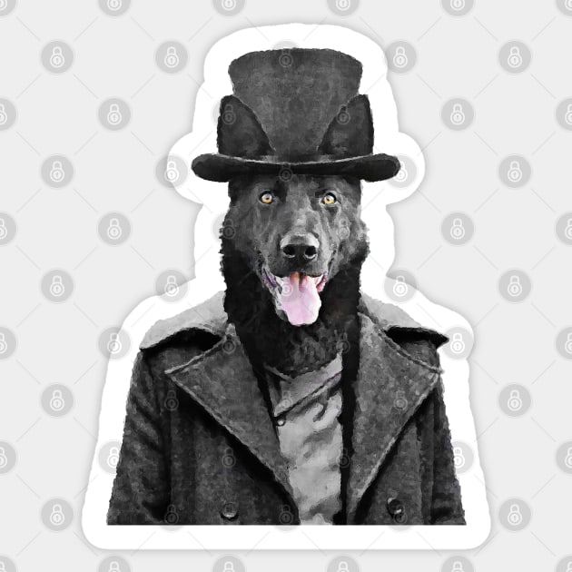 Goth Black Dog Sticker by DarkMaskedCats